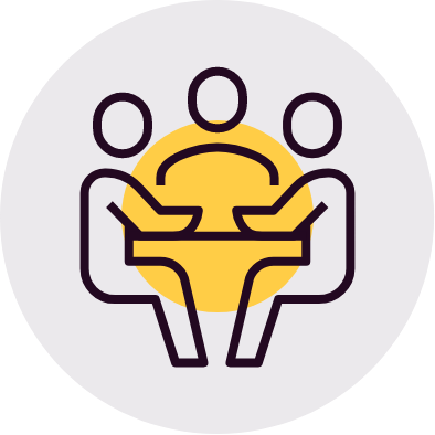 people around a table icon