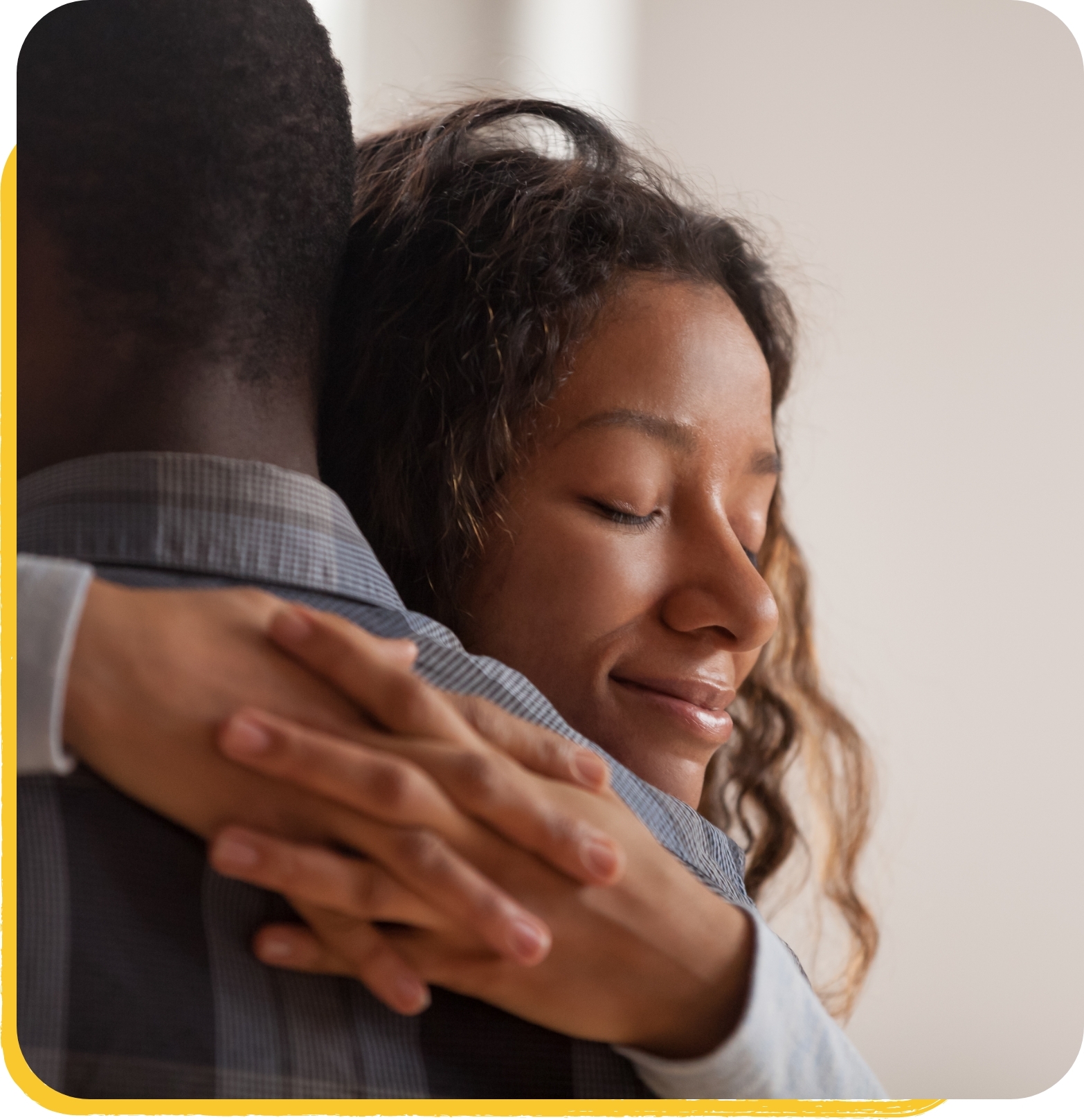 woman hugging a man